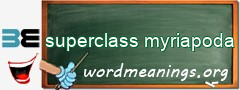 WordMeaning blackboard for superclass myriapoda